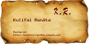 Kulifai Renáta névjegykártya